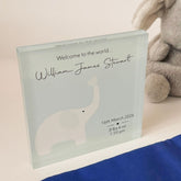 personalised-new-baby-acrylic-block-blue-elephant-nursery-gift|LLUVABBABYD2|Luck and Luck| 1